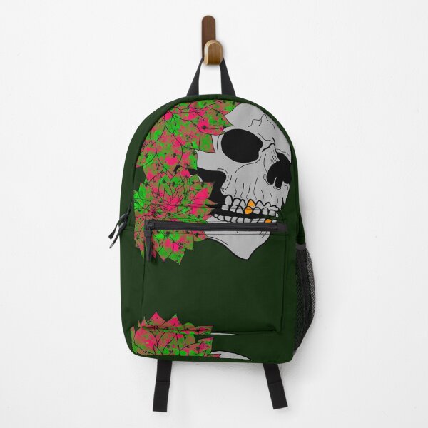Item preview, Skull and pink and green dahlias designed and sold by BV-creas.