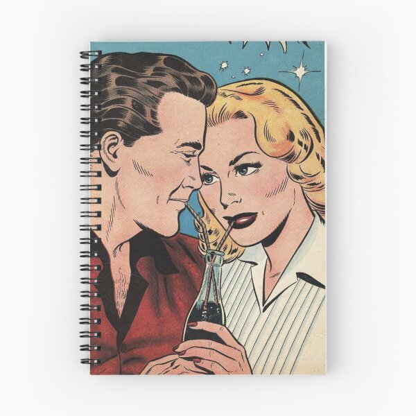 Item preview, Sharing a soda Vintage romance pop art designed and sold by Vintage Designs +.