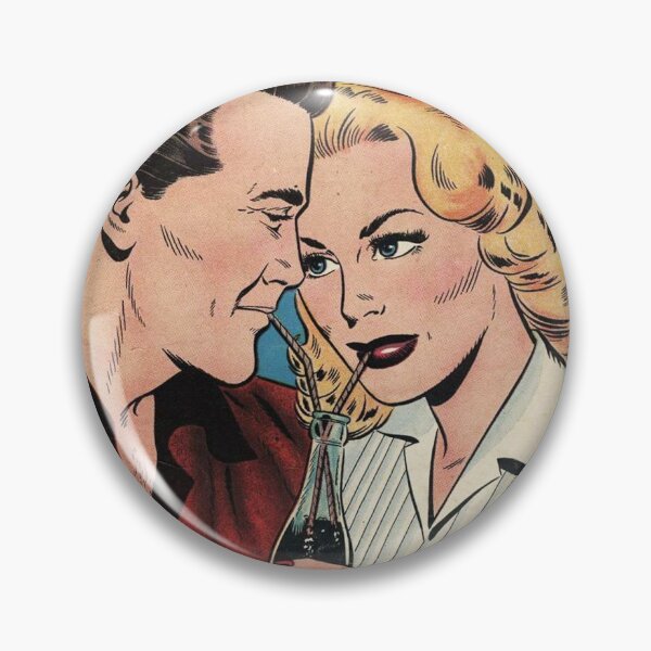 Artikelvorschau, Sharing a soda Vintage romance pop art entworfen und verkauft von Vintage Designs +.