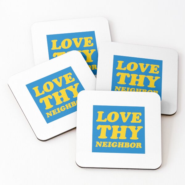 Item preview, Love Thy Neighbor - Square Blue designed and sold by PolkaDotTurtle.