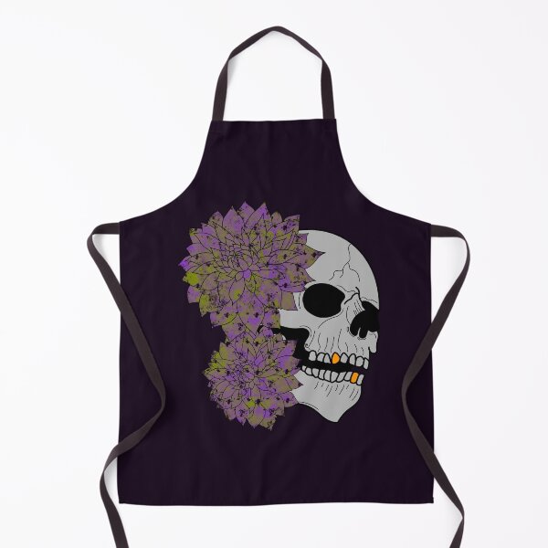 Item preview, Yellow and purple skull and dahlias designed and sold by BV-creas.