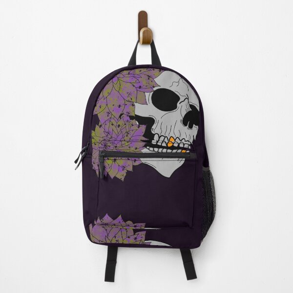 Item preview, Yellow and purple skull and dahlias designed and sold by BV-creas.