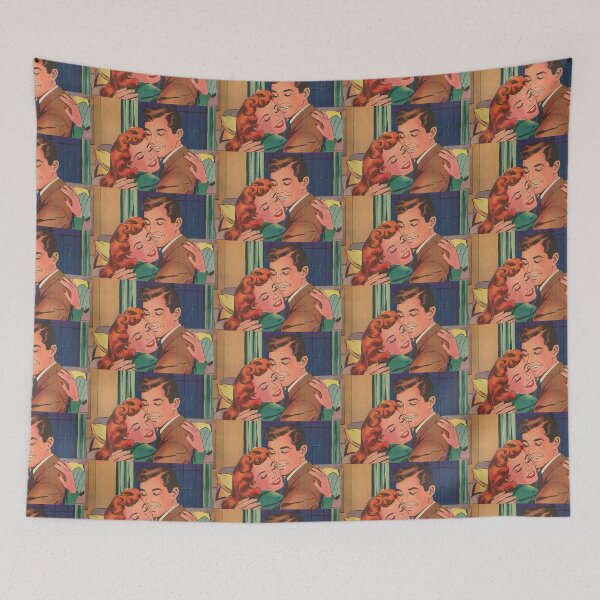 Item preview, Happy couple  Vintage romance pop art designed and sold by Vintage Designs +.