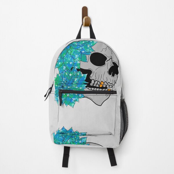Item preview, Blue and green skull and dahlias designed and sold by BV-creas.