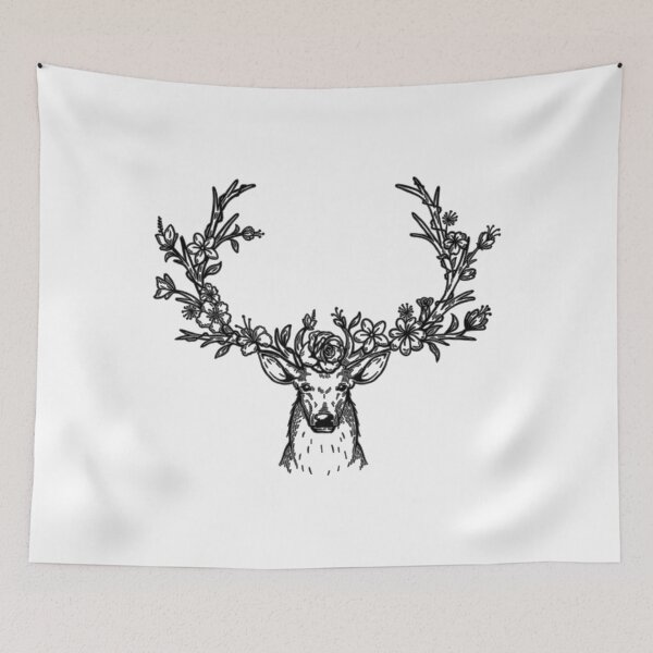 Item preview, Beautiful Antlers Floral Art designed and sold by JTS STORE.