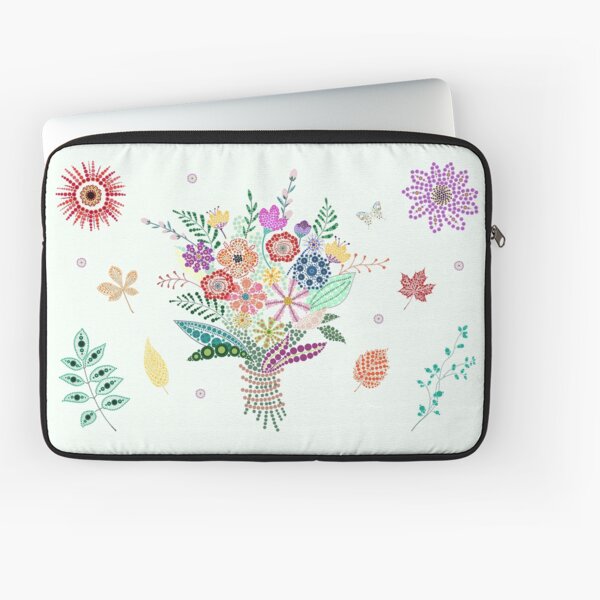 Floral Dot Art Beauty Laptop Sleeve