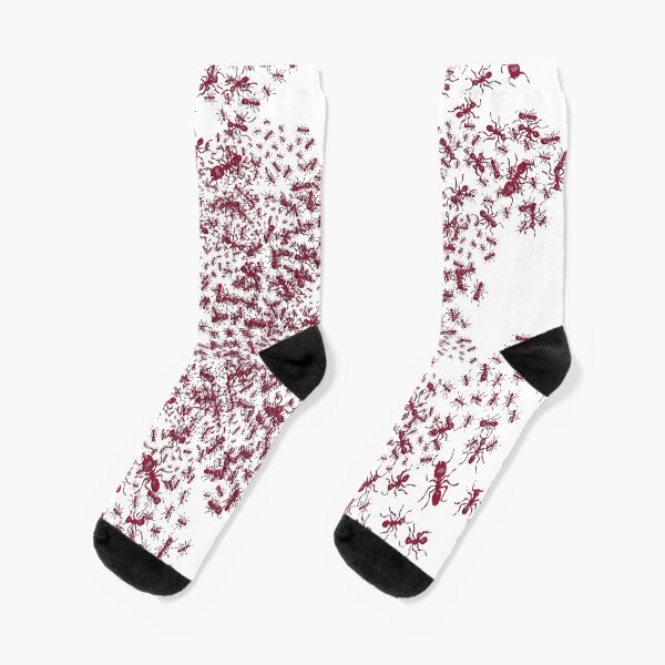 Fire Ant Colony Pattern White Socks