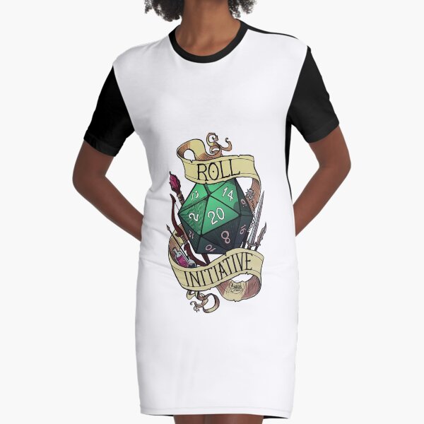 Roll Initiative Graphic T-Shirt Dress