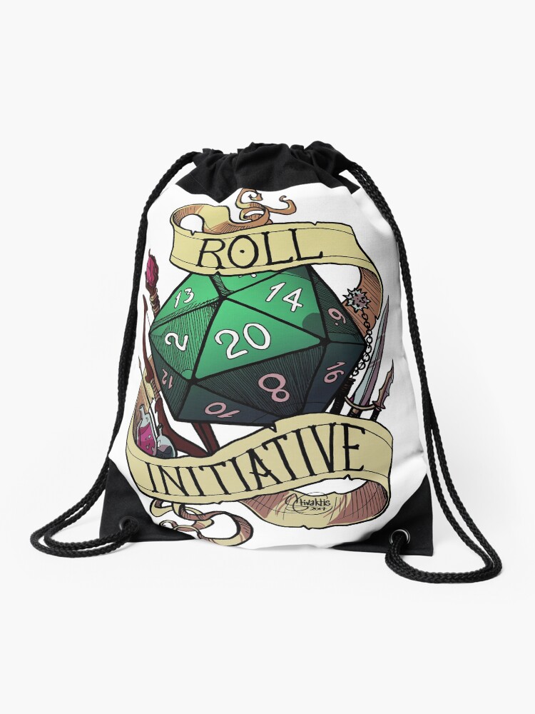 Thumbnail 1 of 3, Drawstring Bag, Roll Initiative designed and sold by optimisteve.