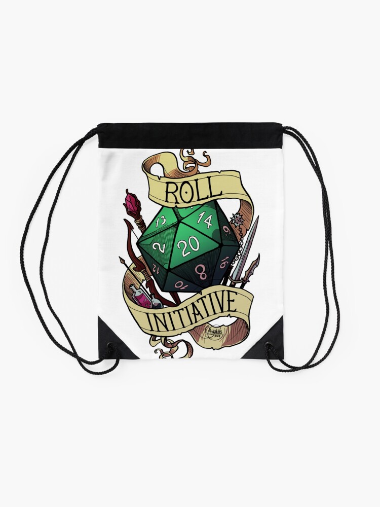 Alternate view of Roll Initiative Drawstring Bag