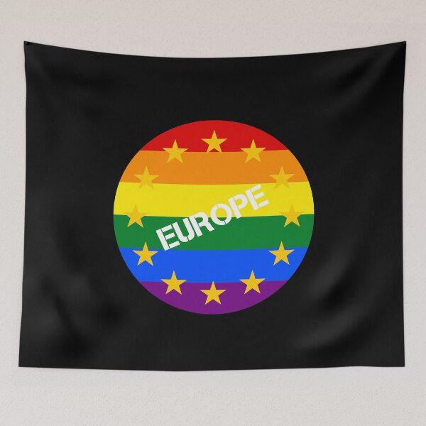 Item preview, EU stars on rainbow European flag designed and sold by GeogDesigns.