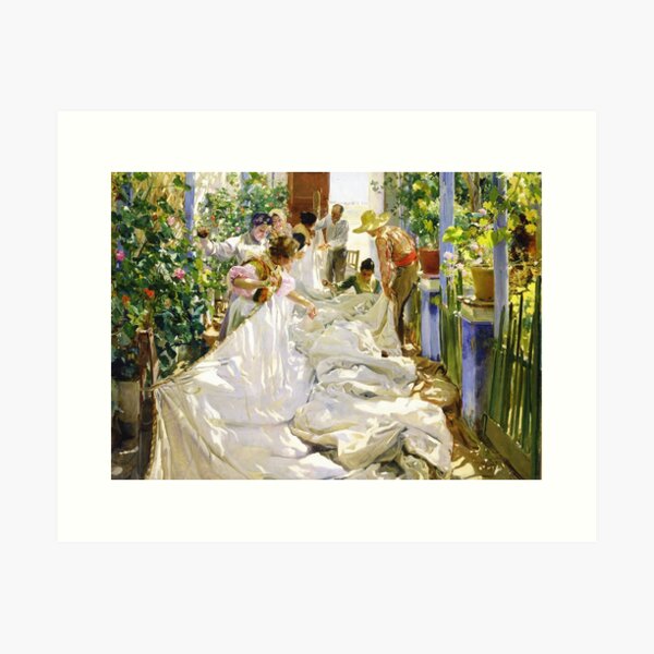 Aperçu de l'œuvre Joaquin Sorolla y Bastida - Coudre la voile 1896 créée et vendue par DejaVuStudio.