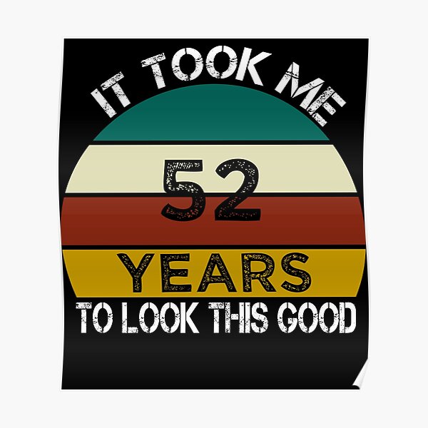 Posters Sur Le Theme Joyeux 52e Anniversaire Redbubble