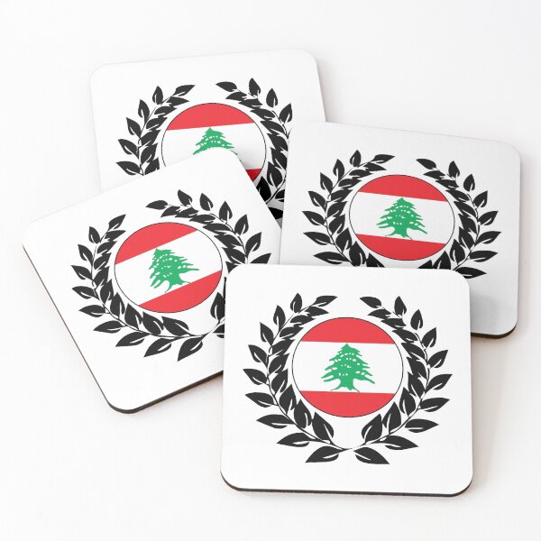 Aperçu de l'œuvre Liban drapeau libanais drapeau couronne de laurier créée et vendue par GeogDesigns.