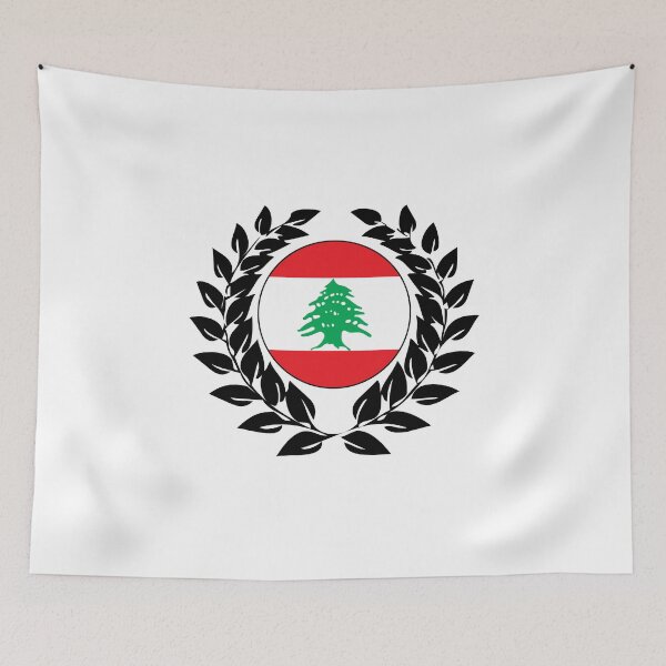Aperçu de l'œuvre Liban drapeau libanais drapeau couronne de laurier créée et vendue par GeogDesigns.