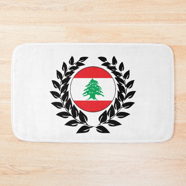 Aperçu de l'œuvre Liban drapeau libanais drapeau couronne de laurier créée et vendue par GeogDesigns.