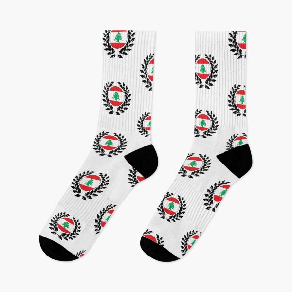 Item preview, Lebanon Lebanese flag flag laurel wreath designed and sold by GeogDesigns.