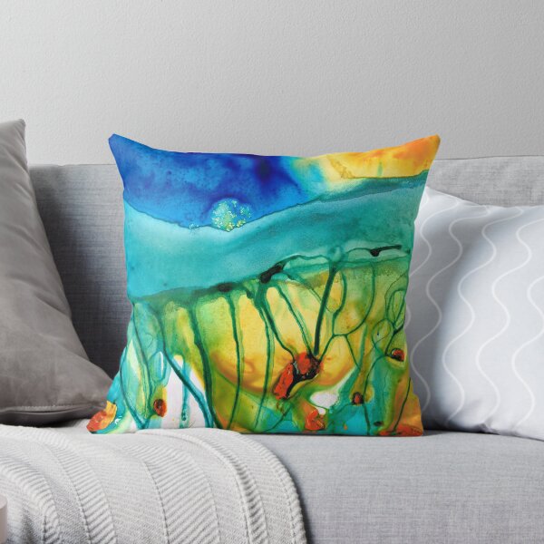Abstract Art - Journey To Color - Sharon Cummings Throw Pillow