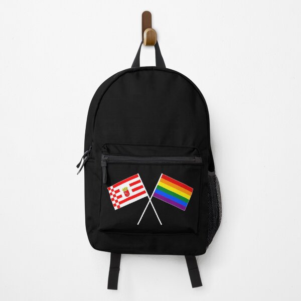 Item preview, Bremen rainbow flag, crossed banner flag designed and sold by GeogDesigns.