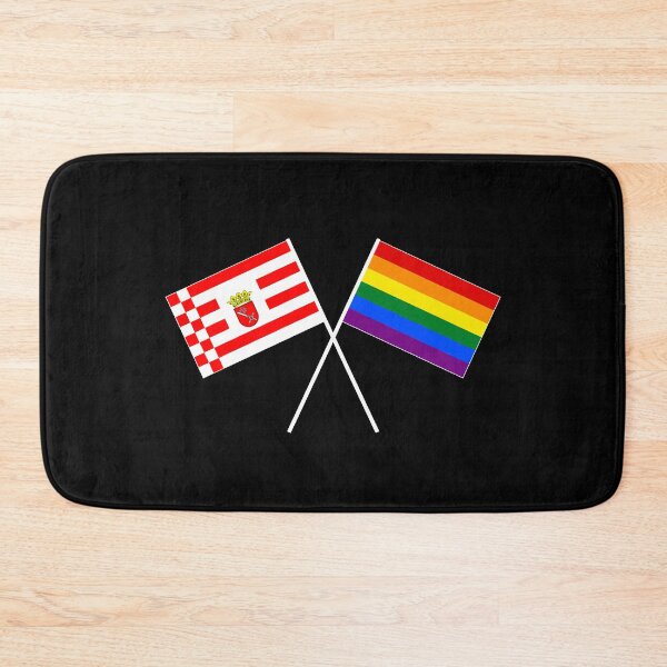 Item preview, Bremen rainbow flag, crossed banner flag designed and sold by GeogDesigns.