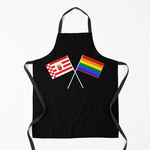 Item preview, Bremen rainbow flag, crossed banner flag designed and sold by GeogDesigns.