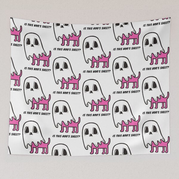 Item preview, Is This Boo's Sheet? Spooky Halloween Ghost Dog (Light Background, Black Text). Funny Pun for Boo Sheet  designed and sold by JellyBeenzz.