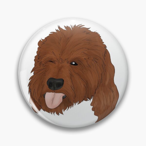 Item preview, Cute red golden doodle wink  designed and sold by GnomelyDragon.