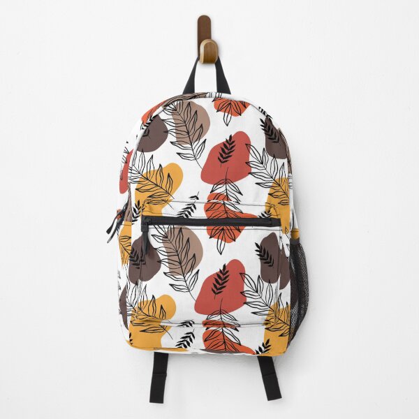Item preview, Leaves with shapes seamless pattern, autumn colors. Palm tree tropical design designed and sold by Katine-Art.