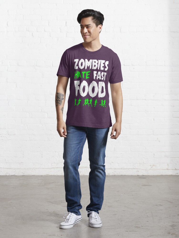 Alternate view of Zombies hate fast food Essential T-Shirt