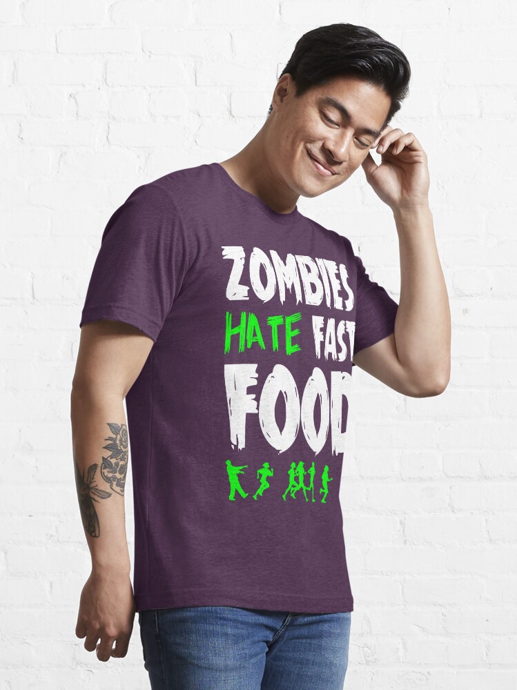Alternate view of Zombies hate fast food Essential T-Shirt
