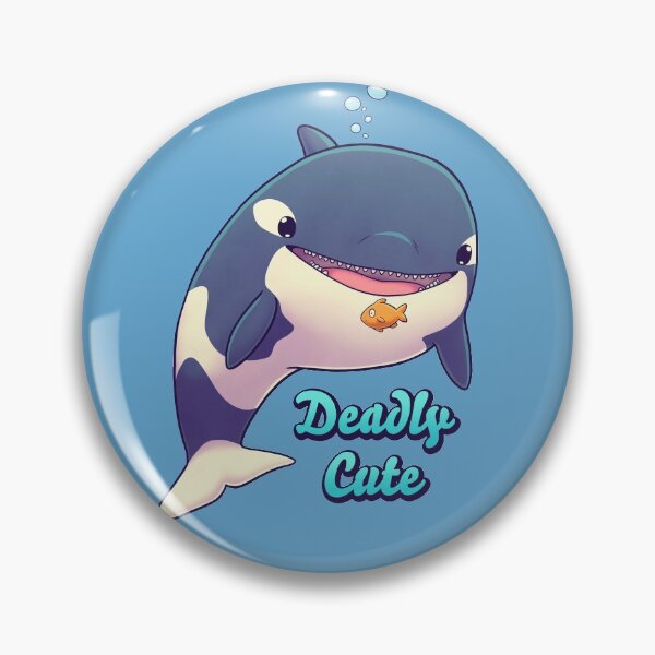 Aperçu de l'œuvre Deadly Cute Orca // Baleine Kawaii, Sea Life, Animaux créée et vendue par Geekydog.