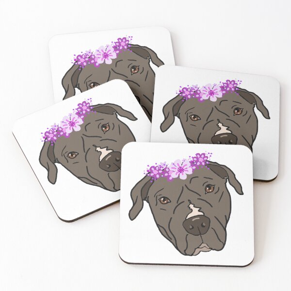 Item preview, Flowers and Pitbull designed and sold by Breten Bryden.
