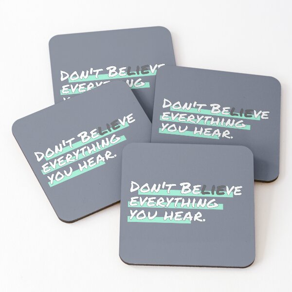 Item preview, Typographic Phrase - "Don't Believe Everything You Hear" designed and sold by ontenno-designs.