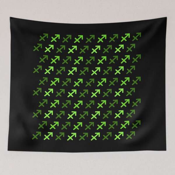 Item preview, Neon green sagittarius sign, astrology zodiac symbol black background designed and sold by Stéphane  Thirion.