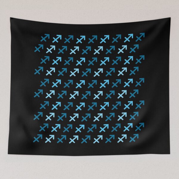 Item preview, Blue man sagittarius sign, astrology zodiac symbol black background designed and sold by Stéphane  Thirion.