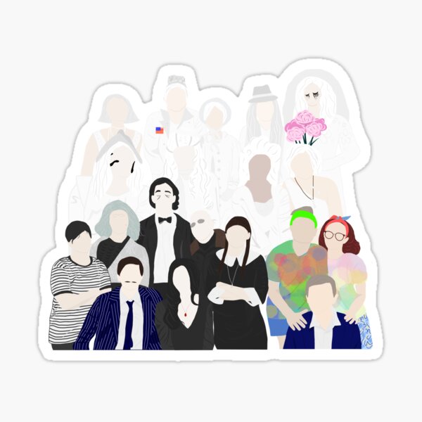 Vista previa del artículo con la obra «Toda la familia Addams», diseñado y vendido por hannahthhh.
