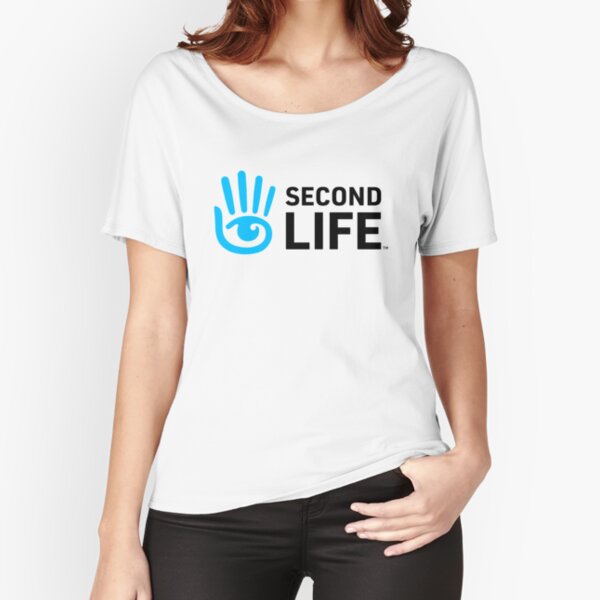 Second Life Logo Black Font Relaxed Fit T-Shirt