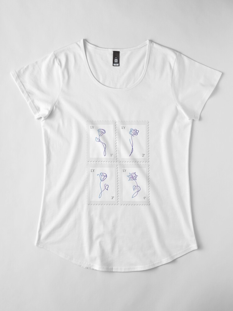 Alternate view of BTS Love Yourself Her Stamp Premium Scoop T-Shirt
