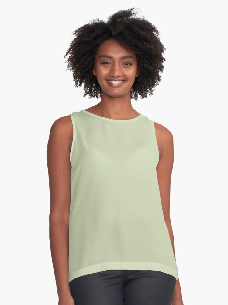 Sea Green Solid Sleeveless Top main image 0