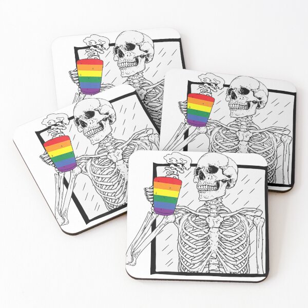 Item preview, SKELETON DRINKING COFFEE LGBT designed and sold by TALIA-ETHER.