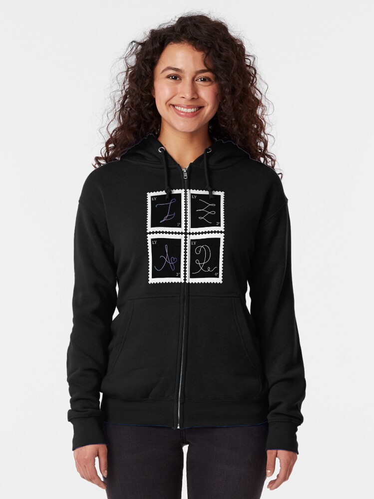 Alternate view of BTS Love Yourself Tear Stamp Zipped Hoodie