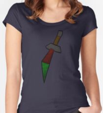 Dragon Dagger Print Women's Fitted Scoop T-Shirt