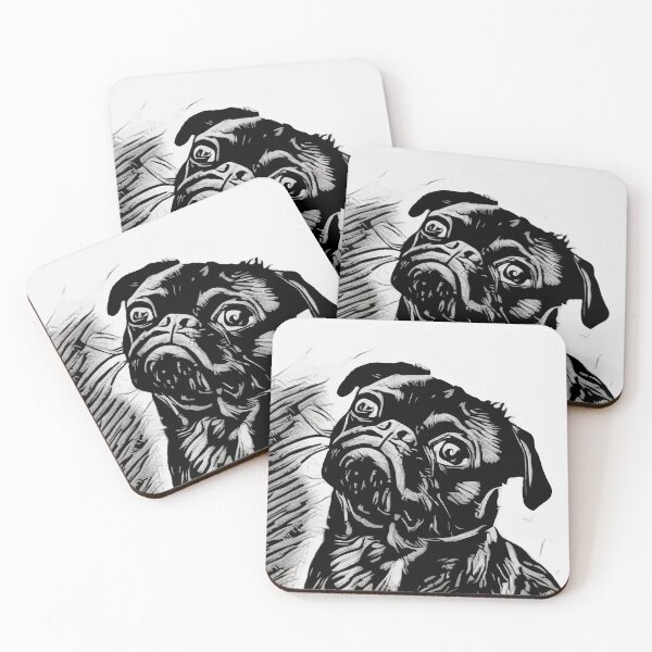 Item preview, Black Pug Dog Portrait designed and sold by Ribsa.