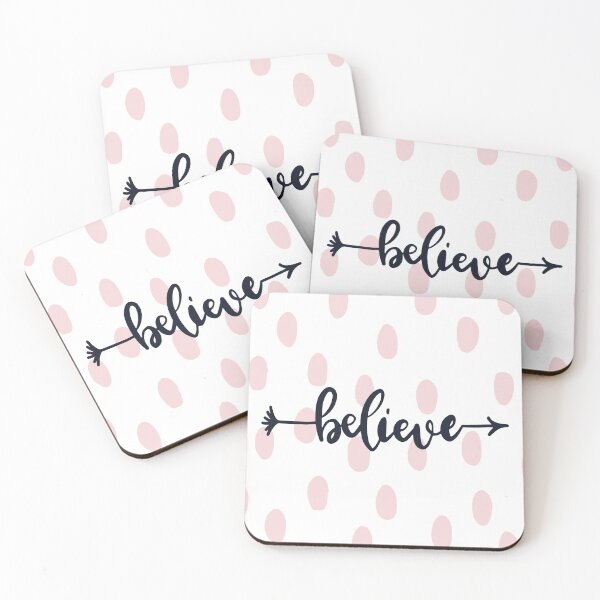 Item preview, Modern and Minimal Pink Dots Pattern Believe Typography designed and sold by TamGustam.