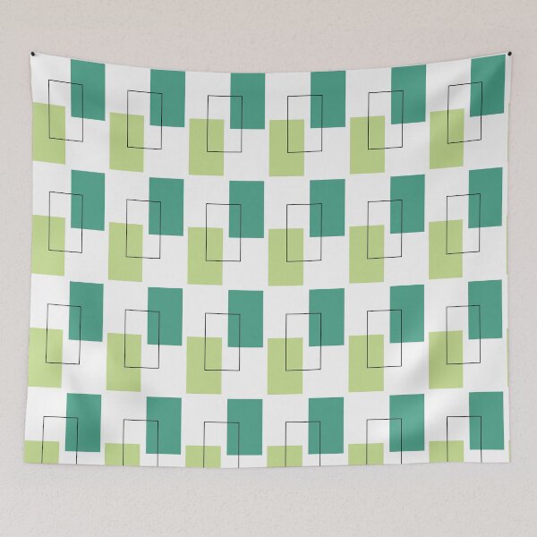 Item preview, Lime and Dark Green Rectangle Pattern designed and sold by socksoverjeans.