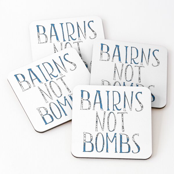 Item preview, BAIRNS NOT BOMBS, Scottish Independence Saltire Flag Text Slogan designed and sold by MacPean.
