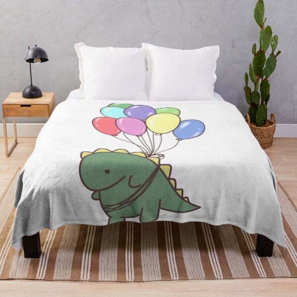 Item preview, Cute Green Baby Dinosaur Floating With Balloon designed and sold by ARTISTIC WANDERS.