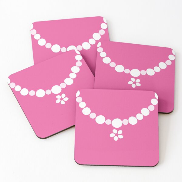 Item preview, Pretty Posy necklace/belt fashion print, large-scale digital floral, white and pink on bright pink designed and sold by Susan Marie Williams.