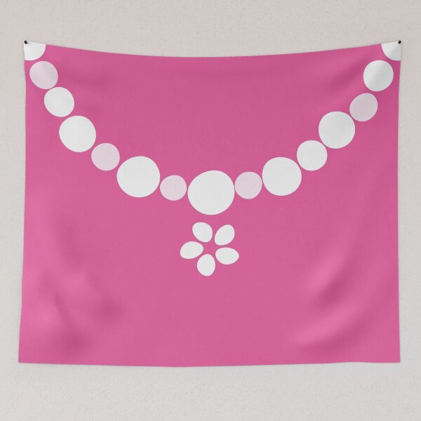 Item preview, Pretty Posy necklace/belt fashion print, large-scale digital floral, white and pink on bright pink designed and sold by Susan Marie Williams.