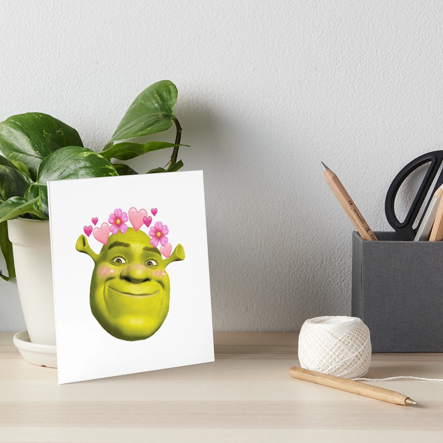 Shrek meme sticker Art Board Print for Sale by kha02